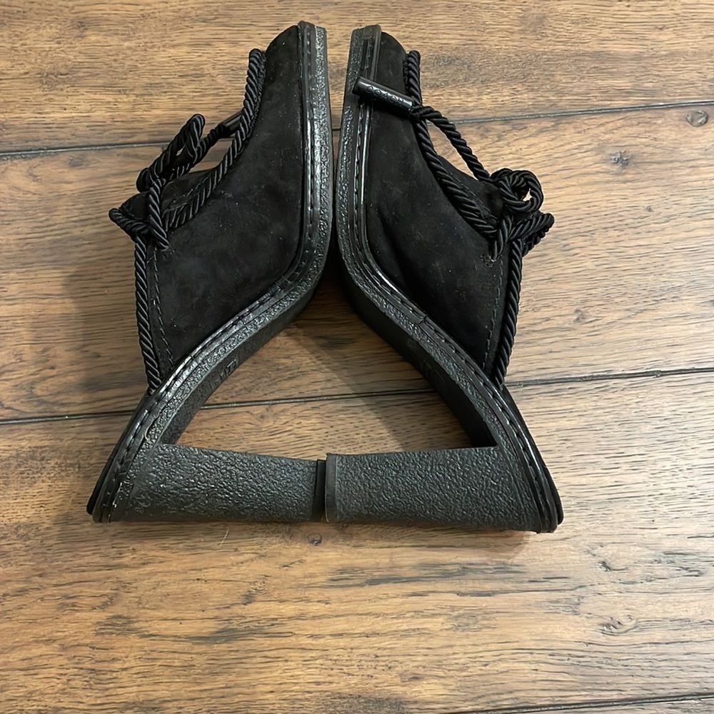 Coach Jenn Size 7.5 Black Suede Corded Mules - Picture 6 of 10